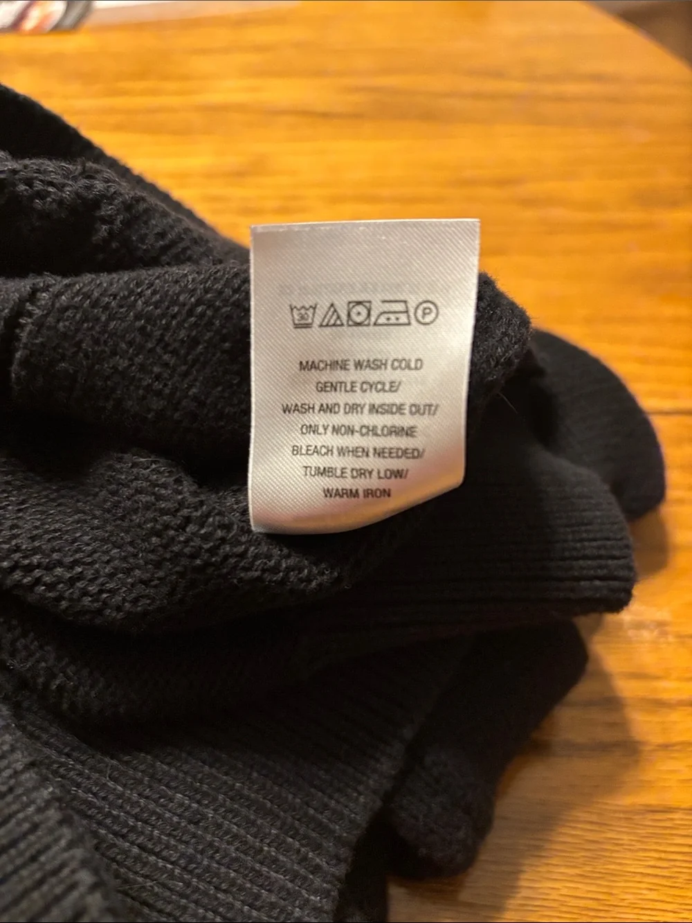 GAP Black Cable-Knit Button Mock Neck Sweater
